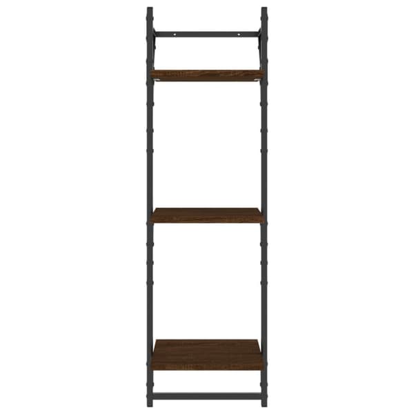 Seinähyllyt tangoilla 3 tasoa 2 kpl ruskea tammi 30x25x100 cm