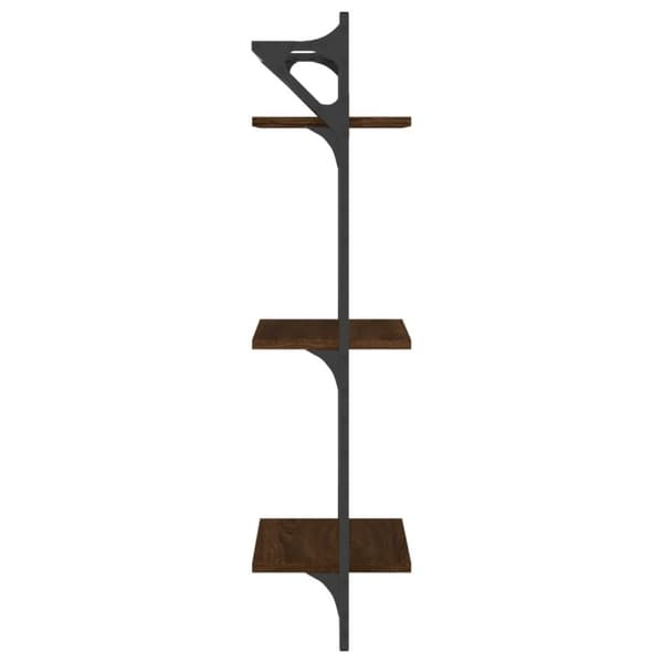 Seinähyllyt tangoilla 3 tasoa 2 kpl ruskea tammi 30x25x100 cm