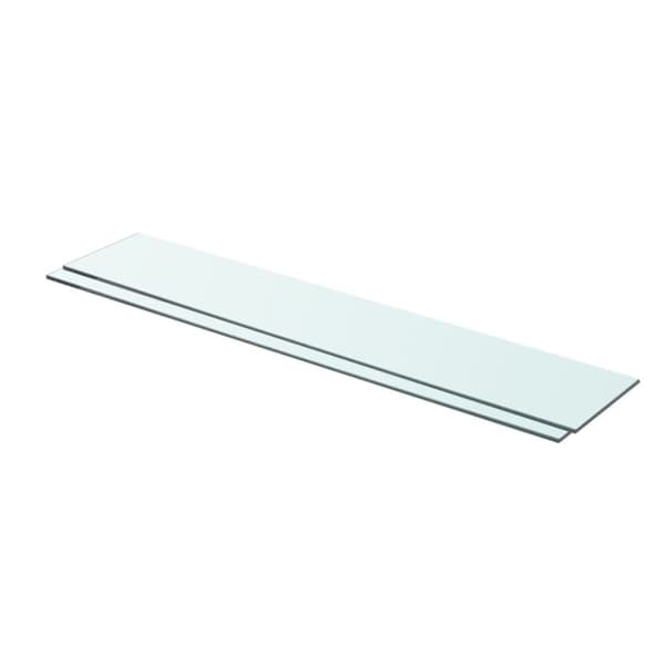 hylder 2 stk. glaspanel 80 x 15 cm klar