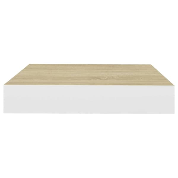 væghylder 2 stk. 23x23,5x3,8 cm MDF egetræsfarvet og hvid