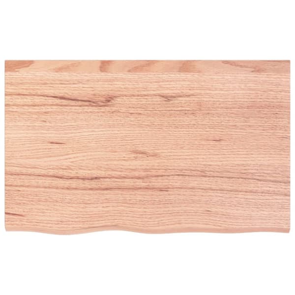væghylde 80x50x(2-6) cm behandlet massivt egetræ lysebrun