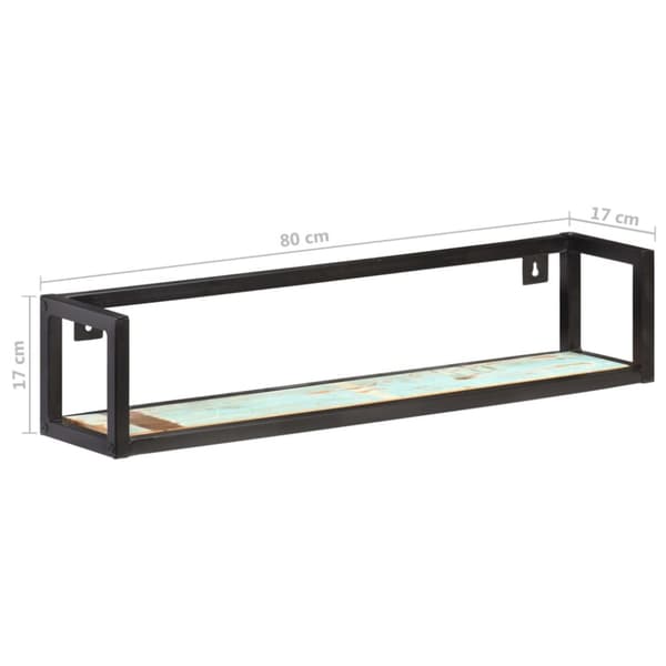 Vägghyllor 2 st 80 cm massivt återvunnet trä
