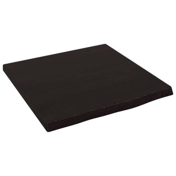 væghylde 40x40x2 cm behandlet massivt egetræ mørkebrun