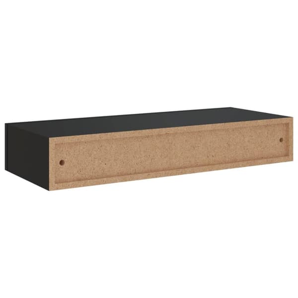 Seinälaatikkohylly musta 60x23,5x10 cm MDF
