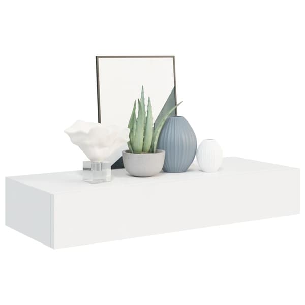 Väggmonterad låda vit 60x23,5x10 cm MDF