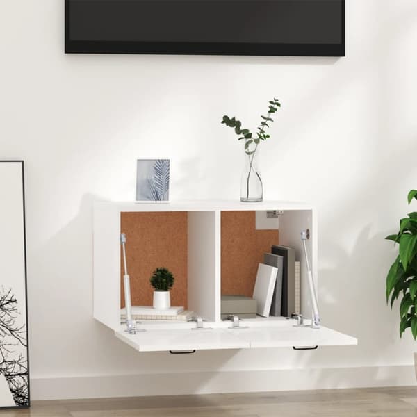 vægskab 80x36,5x35 cm konstrueret træ hvid højglans