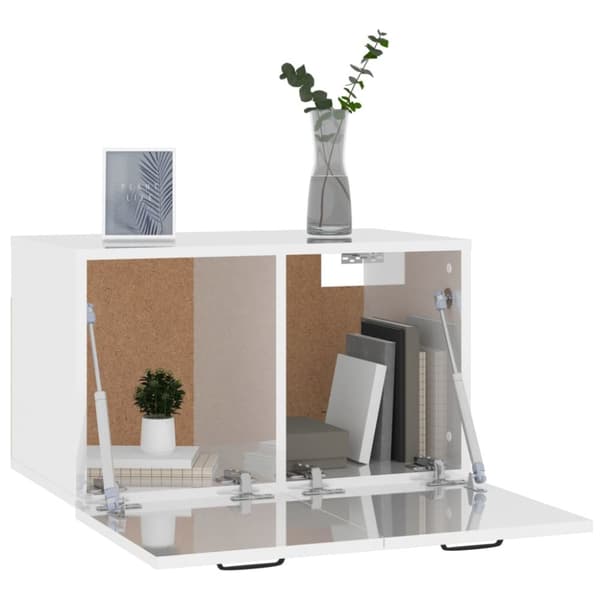 vægskab 80x36,5x35 cm konstrueret træ hvid højglans