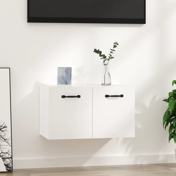 vægskab 80x36,5x35 cm konstrueret træ hvid højglans
