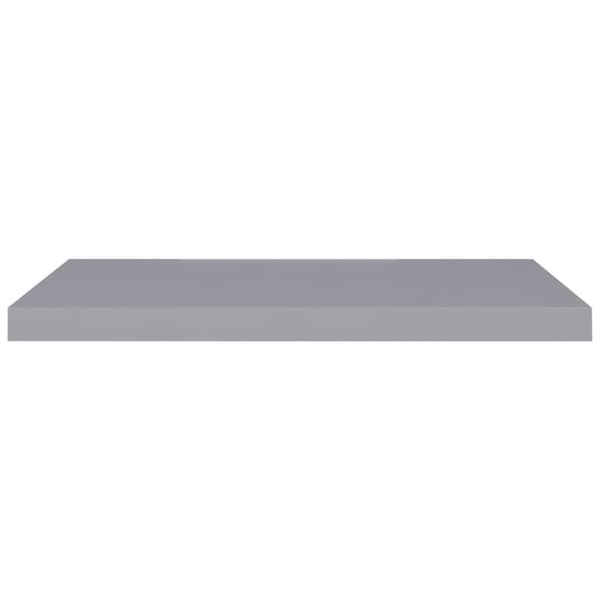 Kelluvat seinähyllyt 2 kpl harmaa 80x23,5x3,8 cm MDF