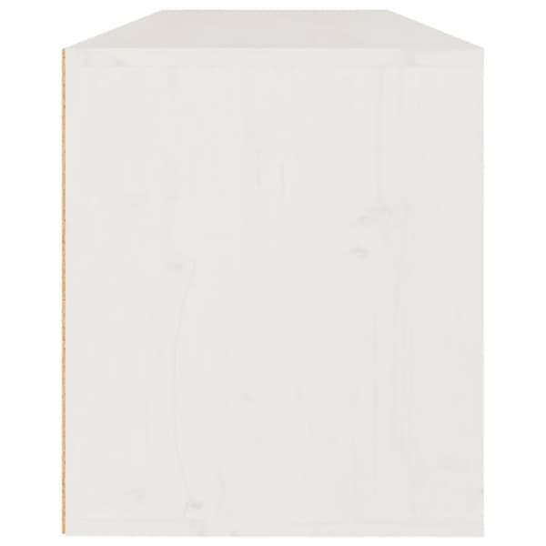 vægskab 100x30x35 cm massivt fyrretræ hvid