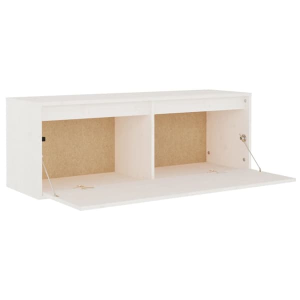 vægskab 100x30x35 cm massivt fyrretræ hvid