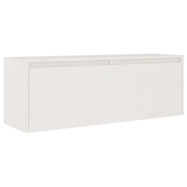 vægskab 100x30x35 cm massivt fyrretræ hvid