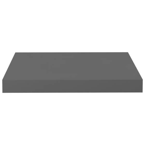 Kelluvat seinähyllyt 2 kpl korkeakiilto harmaa 40x23x3,8 cm MDF