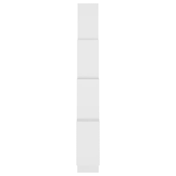 Vägghylla kubformad vit 90x15x119 cm konstruerat trä