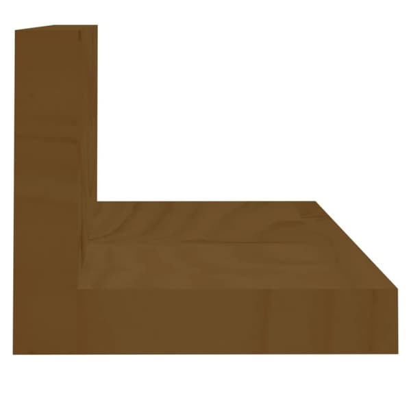 Seinähyllyt 2 kpl hunajanruskea 80x11x9 cm täysi mänty