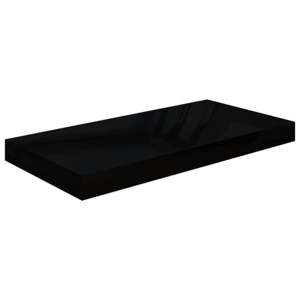 væghylde 50x23x3,8 cm MDF sort højglans