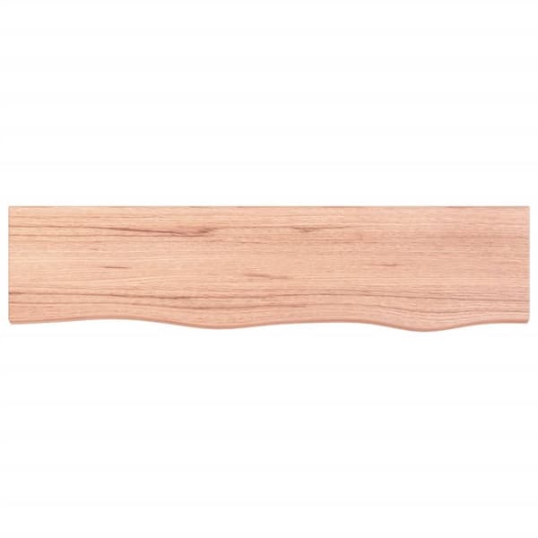 væghylde 80x20x6 cm behandlet massivt egetræ lysebrun