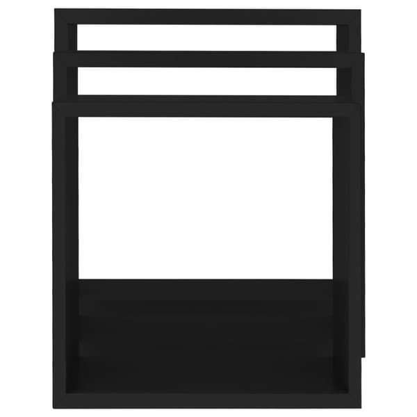 Vägghyllor kub 3 st svart MDF
