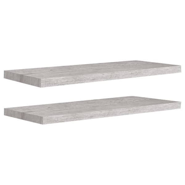 væghylder 2 stk. 80x23,5x3,8 cm MDF betongrå