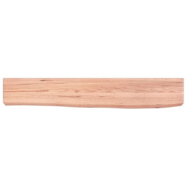 Vägghylla ljusbrun 60x10x6 cm behandlad massiv ek