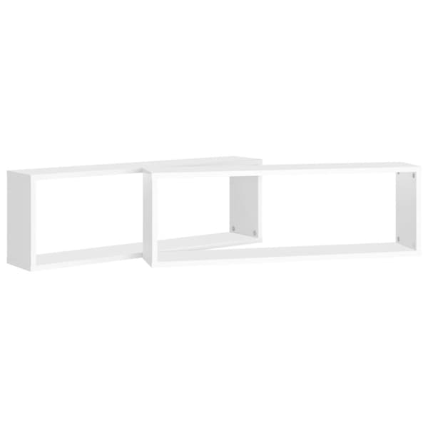 væghylder 2 stk. 80x15x26,5 cm kubeformet spånplade hvid