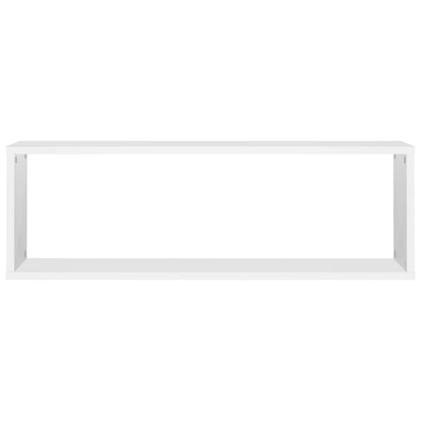 væghylder 2 stk. 80x15x26,5 cm kubeformet spånplade hvid