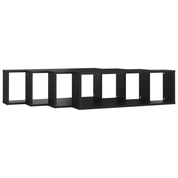 væghylder 4 stk. 80x15x26,5 cm kubeformet spånplade sort