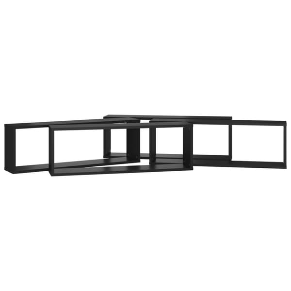 væghylder 4 stk. 80x15x26,5 cm kubeformet spånplade sort
