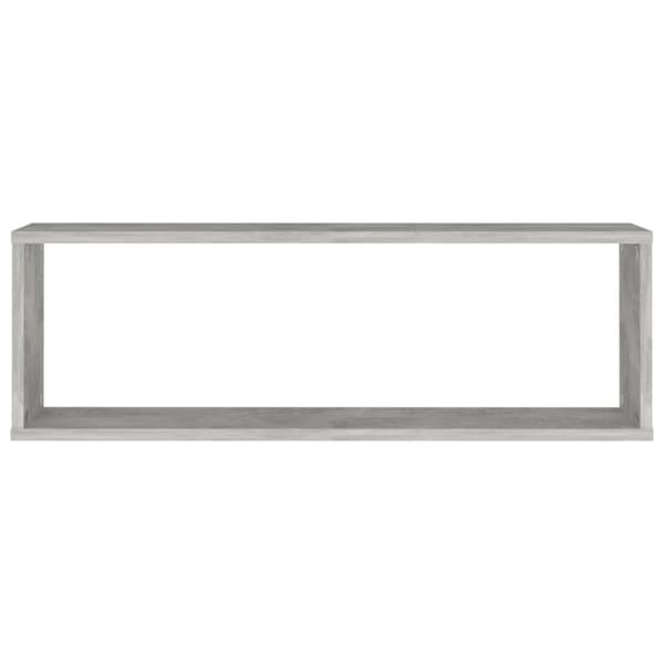 væghylder 4 stk. 80x15x26,5 cm spånplade kubeform betongrå