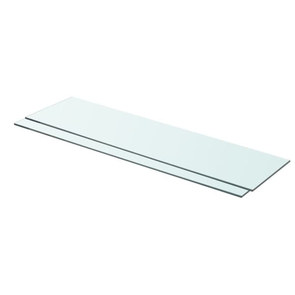hylder 2 stk. glaspanel 80 x 20 cm klar