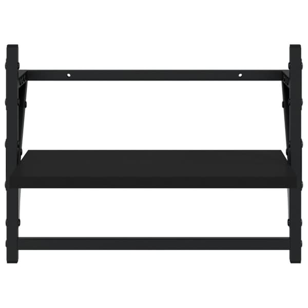 væghylder med stænger 2 stk. 40x25x30 cm sort