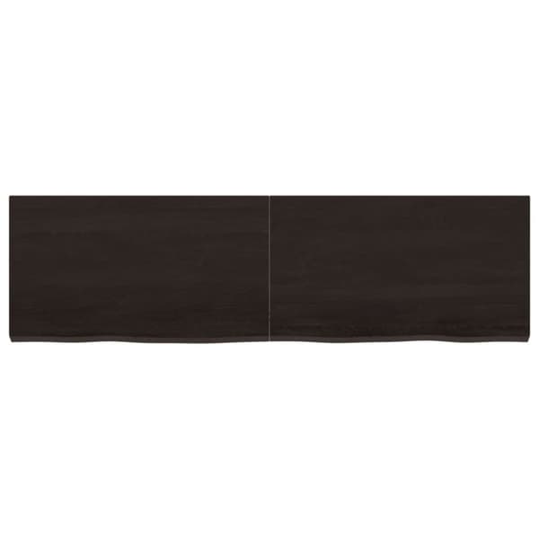 Vägghylla mörkbrun 140x40x(2-4) cm behandlad massiv ek