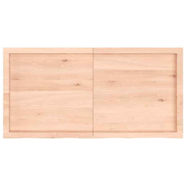 væghylde 120x60x(2-4) cm ubehandlet massivt egetræ