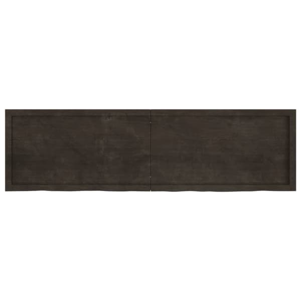væghylde 180x50x(2-6) cm behandlet massivt egetræ mørkebrun