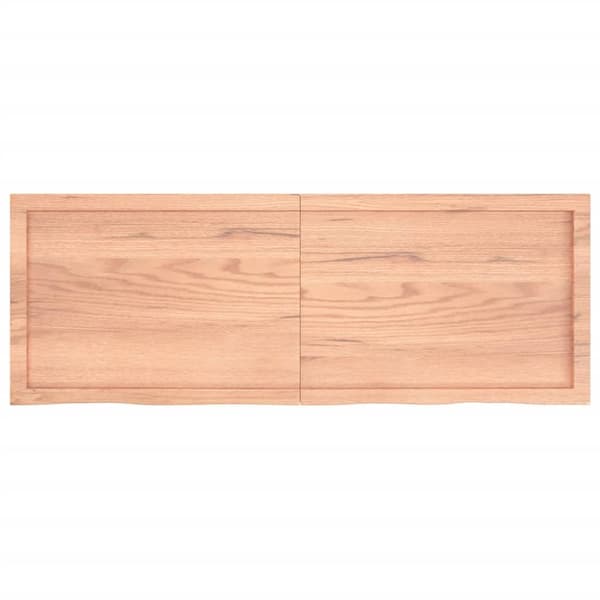 væghylde 140x50x(2-6) cm behandlet massivt egetræ lysebrun