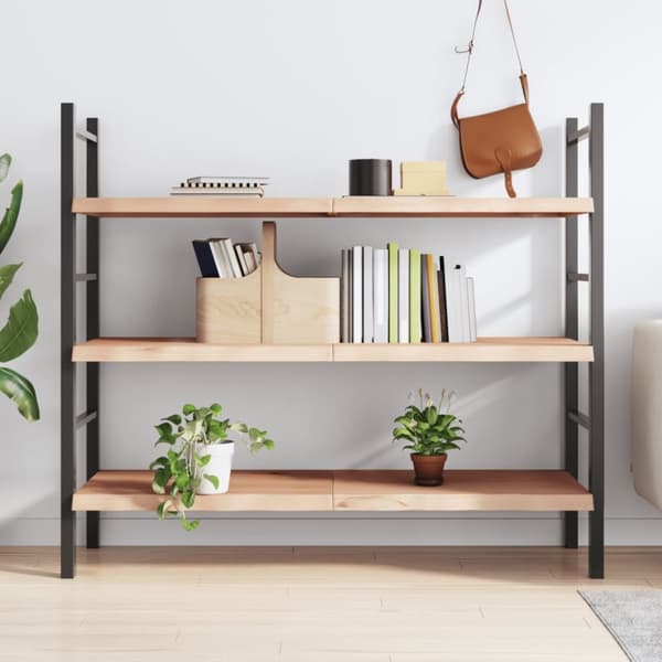 væghylde 140x50x(2-4) cm ubehandlet massivt egetræ