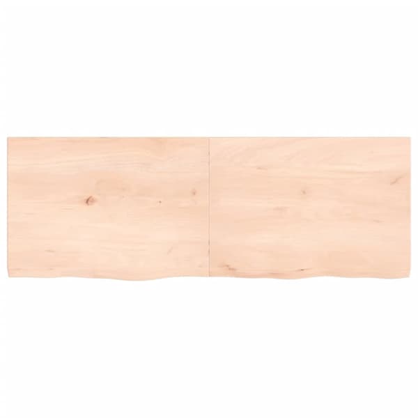 væghylde 140x50x(2-4) cm ubehandlet massivt egetræ