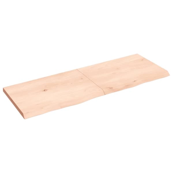 væghylde 140x50x(2-4) cm ubehandlet massivt egetræ