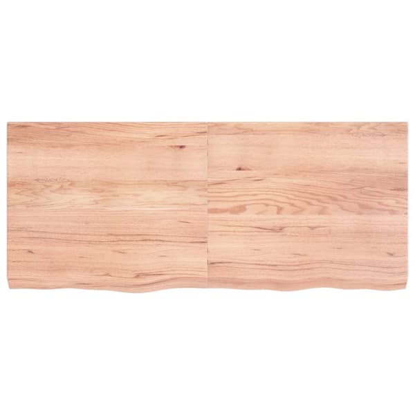 væghylde 140x60x(2-6) cm behandlet massivt egetræ lysebrun