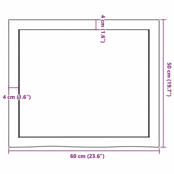 Bänkskiva badrum ljusbrun 60x50x(2-4) cm behandlat massivt trä