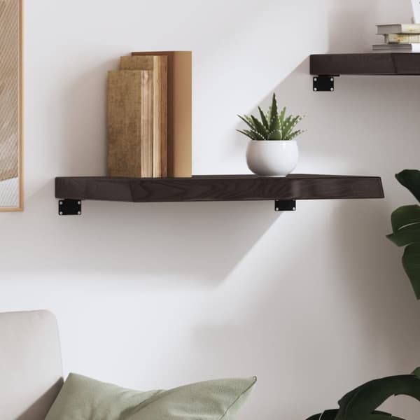 Seinähylly tummanruskea 60x30x(2-6) cm käsitelty täystammi
