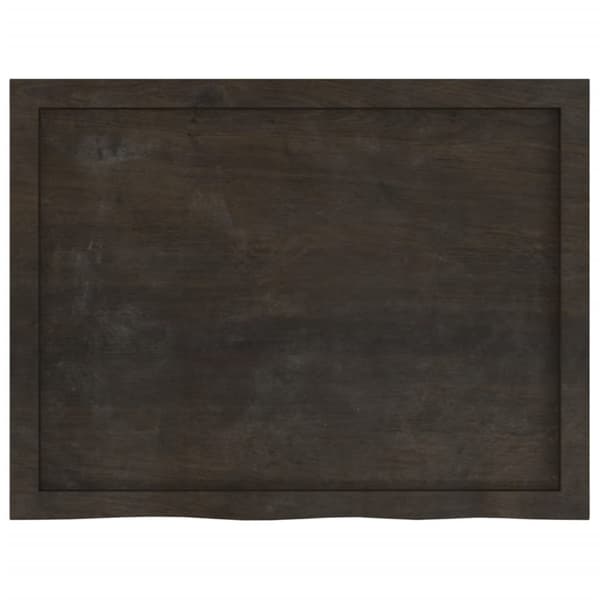væghylde 80x60x(2-6) cm behandlet massivt egetræ mørkebrun