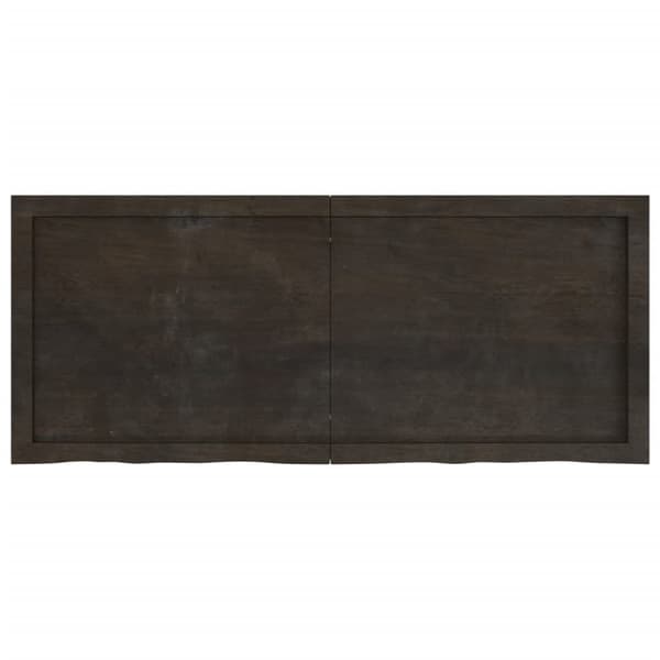 væghylde 120x50x(2-6) cm behandlet massivt egetræ mørkebrun
