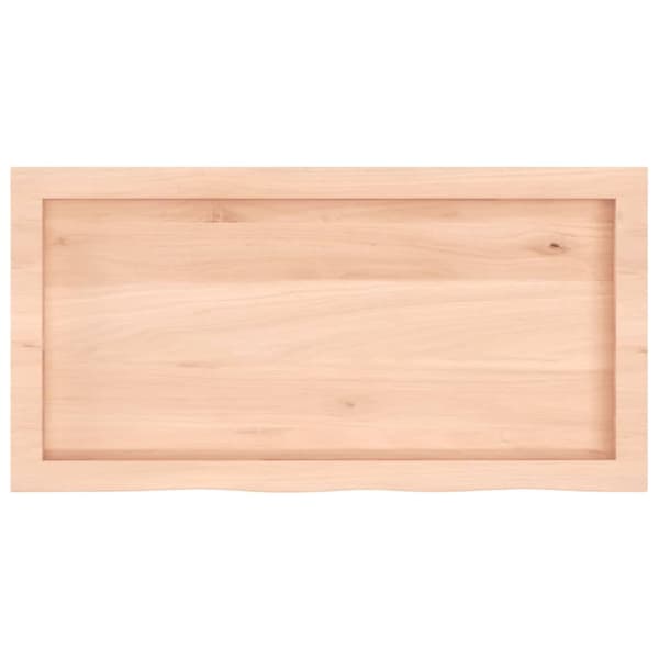 væghylde 80x40x(2-4) cm ubehandlet massivt egetræ