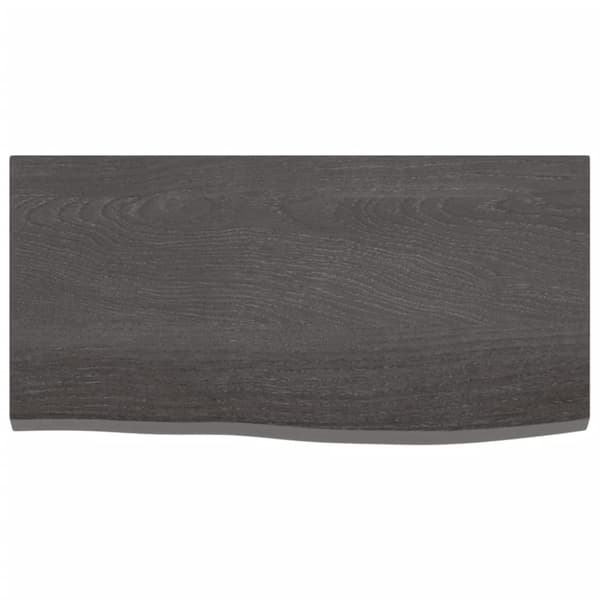væghylde 60x30x2 cm behandlet massivt egetræ mørkebrun