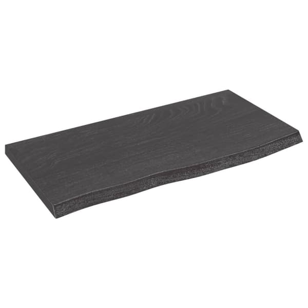 væghylde 60x30x2 cm behandlet massivt egetræ mørkebrun