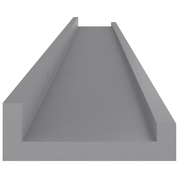 væghylder 2 stk. 100x9x3 cm grå
