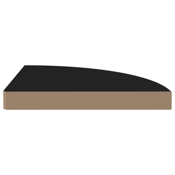 Svävande hörnhyllor 4 st svart 35x35x3,8 cm MDF