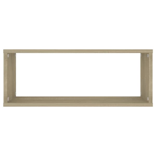 kubeformede væghylder 2 stk. 60x15x23 cm spånplade sonoma-eg