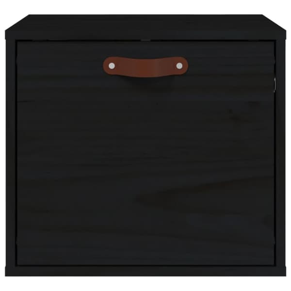 vægskab 40x30x35 cm massivt fyrretræ sort